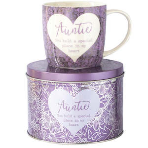 Gifts 1: SENTIMENT MUG IN TIN - AUNTIE