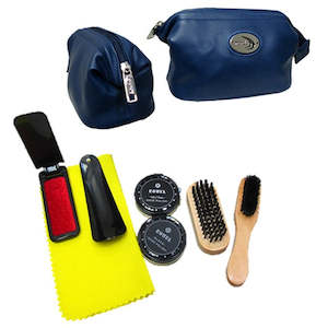 Toilet Bags: FLORENCE NAVY HOLDALL SHOE SHINE KIT