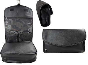 Toilet Bags: TOILET BAG MENS - PLAIN BLACK - HANGING