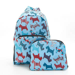 Eco Chic: FOLDABLE BACKPACK - BLUE FLORAL SCOTTY D