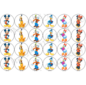 Mickey & Minnie Edible Fondant Cupcake Toppers - set of 24 - The Monkey Tree