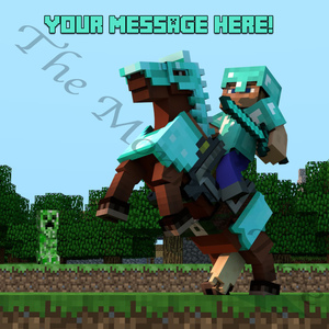 Minecraft Diamond Edible Cake Image Topper 5 - can be personalised - The Monkey Tree