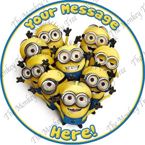 Minions Edible Image Cake Topper - round - The Monkey Tree