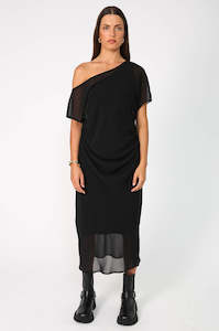fa lined dress: collide dress / black