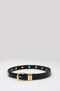 Belts: stud belt / black|gold