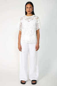 Last Chance: ravel tee / white lace