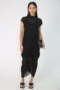 Moochi Chiffon: cove cap sleeve dress / black