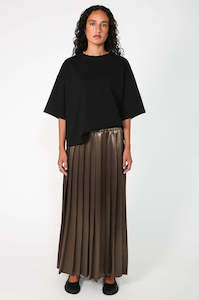 pleating skirt / cedar brown