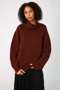 service sweater / mahogany brown