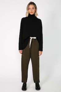 gains pant / khaki|ecru stripe