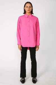 unbutton shirt / candy pink