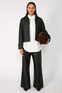 Coats Jackets: chore crop jacket / black|grey