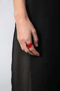 amber dome ring / golden amber