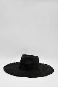 ruff straw hat / black