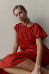 Long Weekending: course midi dress / deep red