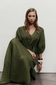 illume midi dress / caper green