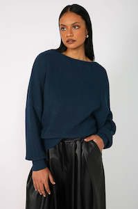 Knitwear: orbis sweater / midnight teal