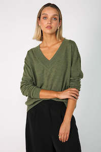 tune sweater / green marle