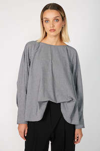 raven top / denim blue|white stripe