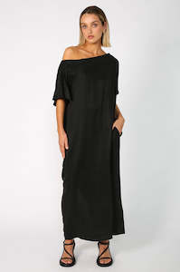 Last Chance: avid tee midi dress / black