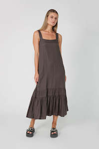 leashed dress / khaki