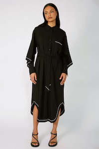 Dress Of The Week: inverse shirt dress / black|ecru contrast