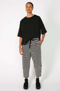 furthering track pant / black|cream stripe