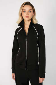 Coats Jackets: contrasted track jacket / black|ecru