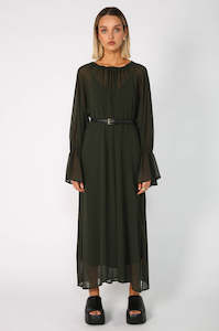 serene midi dress / artillery green