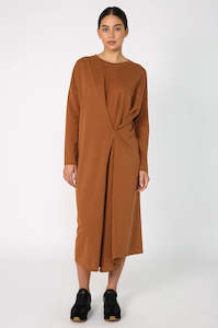 evolve midi dress / toffee brown