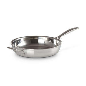 Frying Pans: 3-ply Stainless Steel Fry Pan with Helper Handle