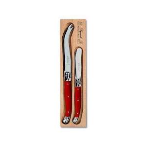 Cheese Knives: Debutant 2 Piece Cheese Set Bright Red