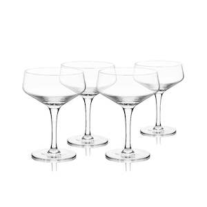 Viski: Raye Angled Crystal Coupe Glasses Set of 4