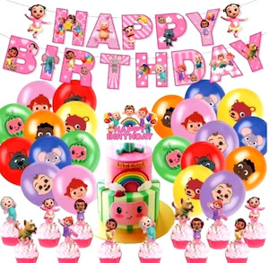 Party Decorations: Pink Cocomelon Party Decorations