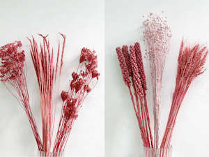 Fresh Flowers Foliage 1: Mixed dried flower box - Pink hues - 11 bunches
