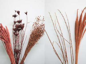 Mixed dried flower box - Fiery hues - 9 bunches