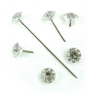 Oceans Accessories: Diamante Pin 10Diax50mm Pk/100 - Clear (62301)