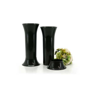 Oceans Containers: Plastic Display Vase w/Base 14Diax30.5Hcm - Black (5603)