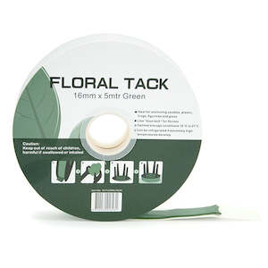 Oceans Accessories Adhesive Ties: Sure-Stik Floral Tack Roll 16mmx5m - Green