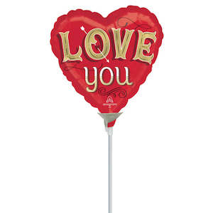 10cm (4”) Hrt Just My Type Love You - Red/Gold