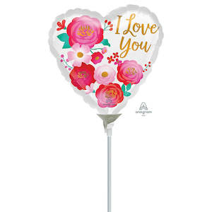 10cm (4”) Hrt I Love You Ombre Flowers - White/Multi