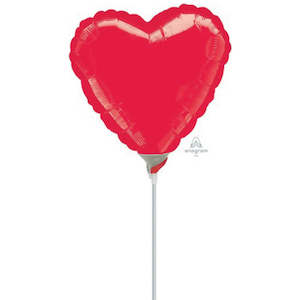 Oceans Balloons: 10cm (4”) Hrt Heart Metallic - Red