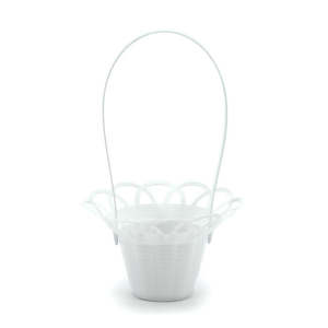 Plastic Flower Girl Basket 16Diax27Hcm - White