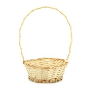 Oceans Baskets: Willow Round Basket w/Handle Medium 27TDx19BDx10Hcm - Natural (10-BAS-002-141)