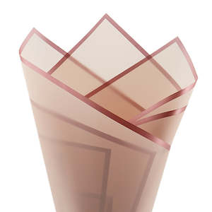 Cello Frost Sheet with Border 60x50cm (53mu) Pk/50 - Dark Pink/Rose Gold