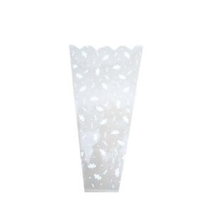 Oceans Bopp Cello: Cello Butterfly Scallop Top Sleeve 38Lx20TWx10BWcm (30mu) Pk/100 - White