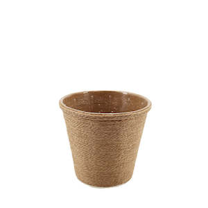 Seagrass Look Pot Cover 16TWx10.5BWx14.5Hcm - Natural