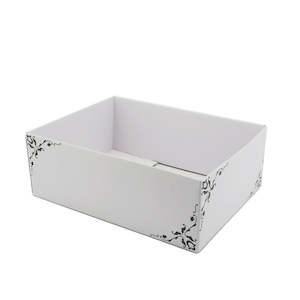 Border Design Hamper Box Med 34Lx26Wx12Hcm Pk/10 – White/Charcoal