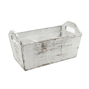 Oceans Boxes Bags: Wooden “Carried Away” Box 27Lx15Wx11Hcm - Grey/Natural