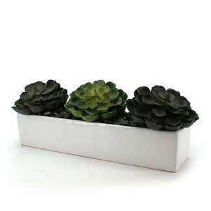 Oceans Ceramics: Ceramic Rectangular Vase 48Lx12Wx10Hcm - Ivory (03-RECT48x10)